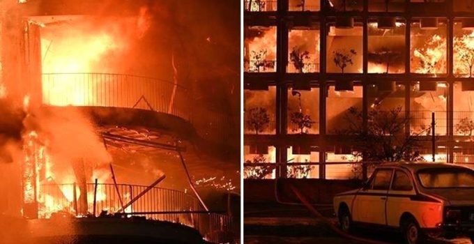 İzmir’in lüks sitesindeki yangından gelen görüntüler çok vahim!